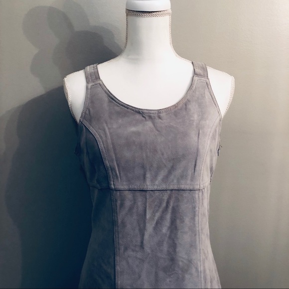 Guess USA Gray Leather Fitted Dress - Picture 2 of 4